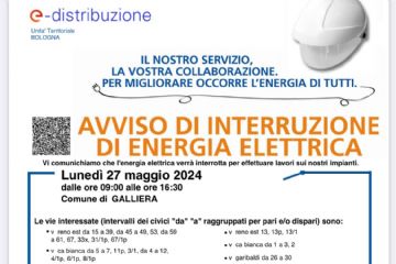 Avviso Interruzione Energia Elettrica Luned&#236; 27 Maggio 2024